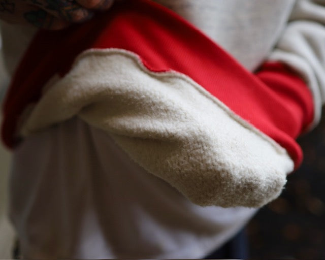 50's Crew Neck Pullover MIJ - Oat/Red