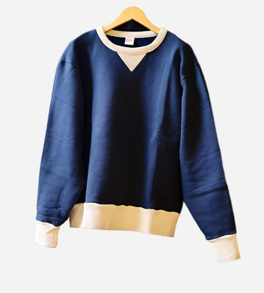 50's Crew Neck Pullover - Navy/Ivory