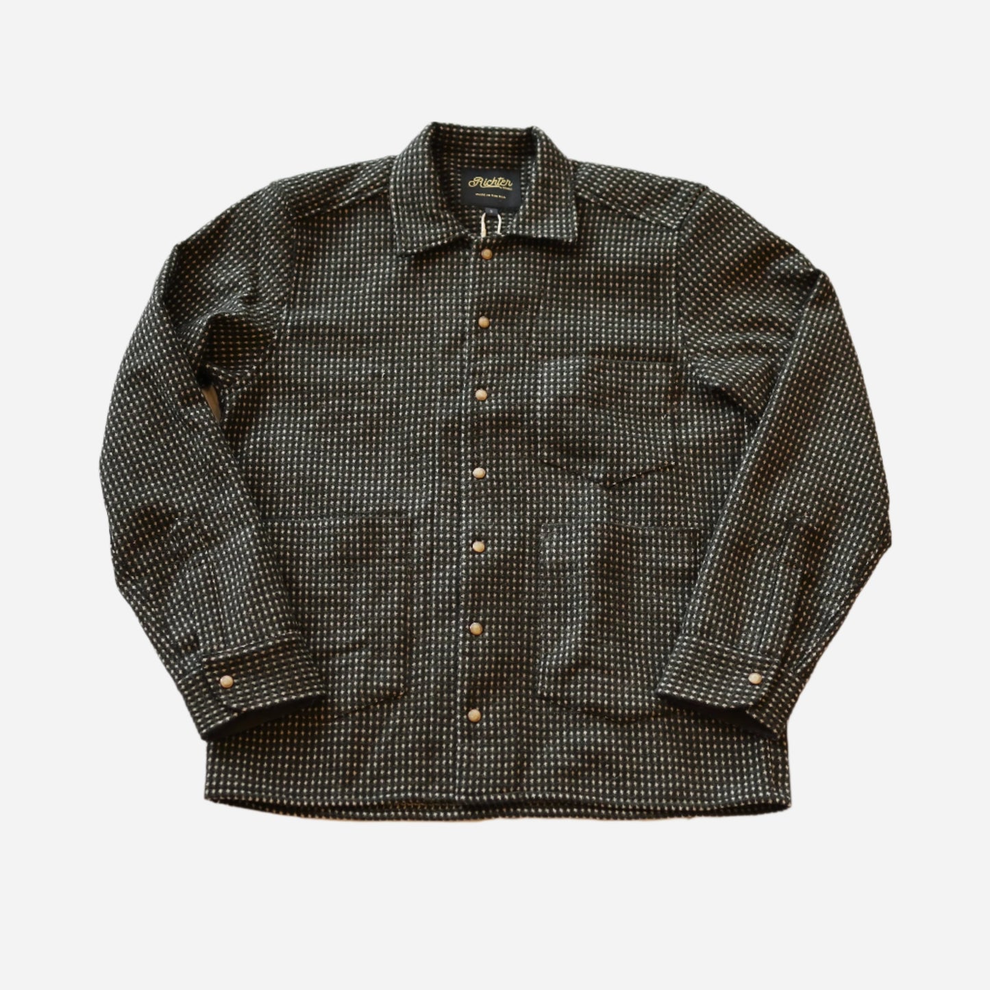 Open Collar Wool Jacquard