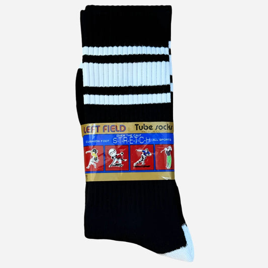 Black and White Striped Bamboo Tube Socks