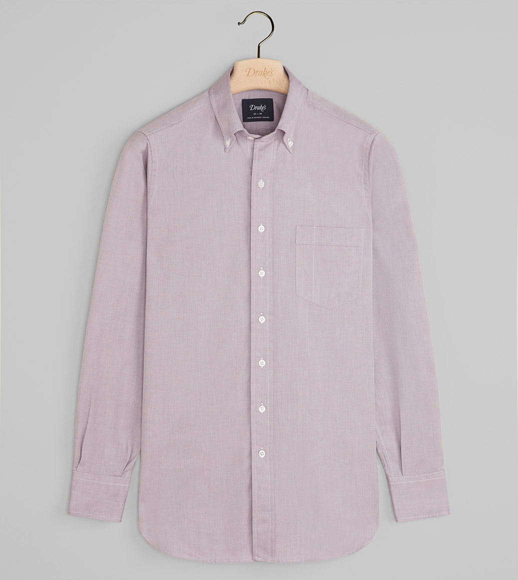 PINPOINT OXFORD BUTTON DOWN SHIRT: Lilac