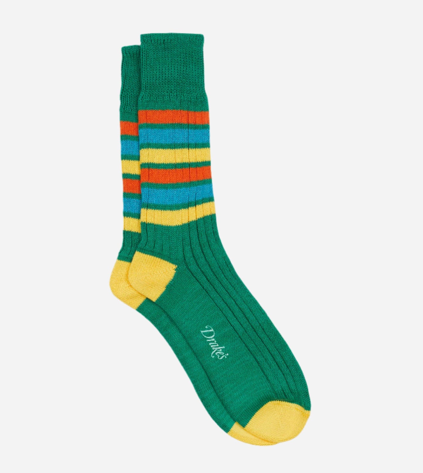 STRIPED SPORT SOCK: GREEN & YELLOW