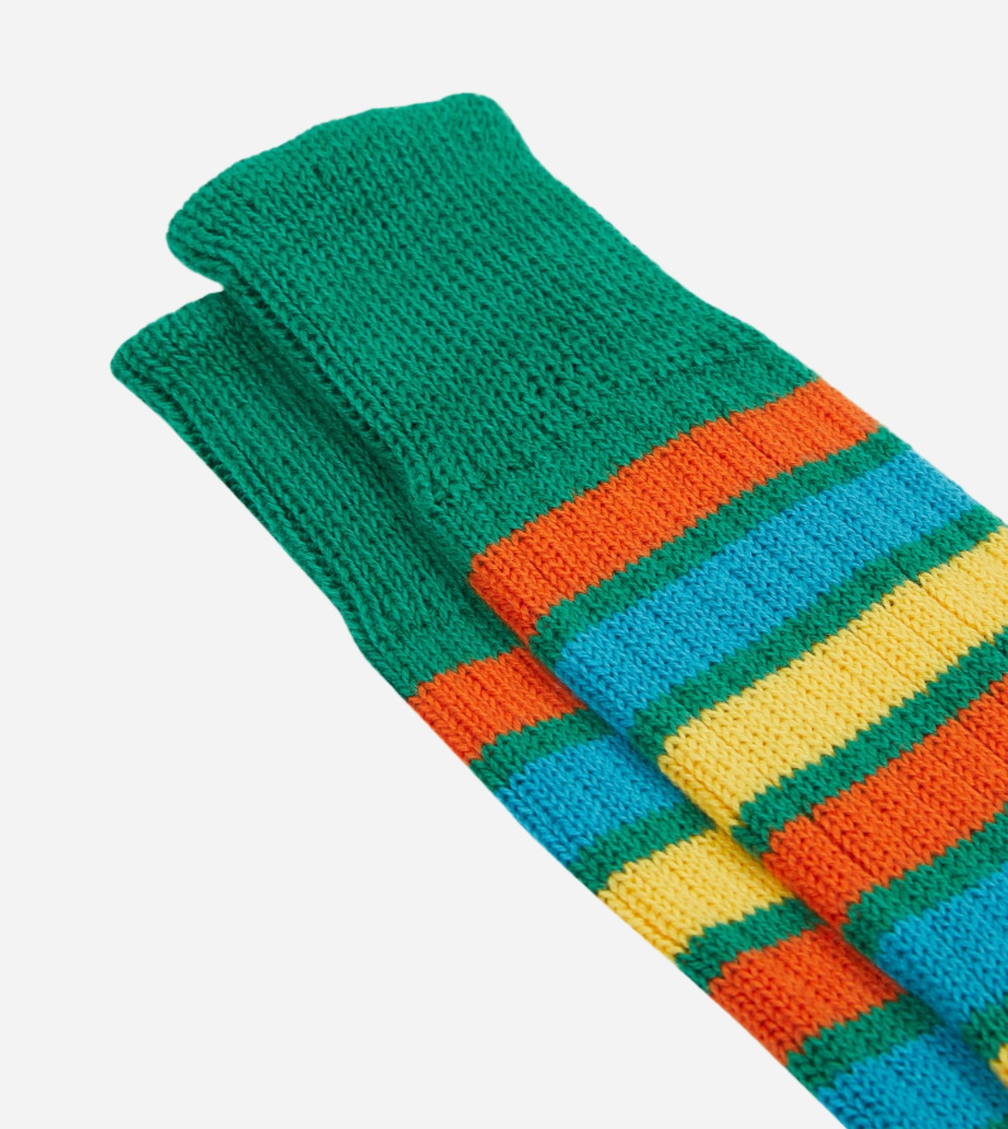 STRIPED SPORT SOCK: GREEN & YELLOW